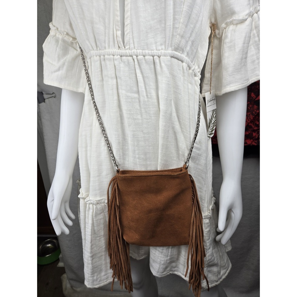 Urban Outfitters Fringe  Brown Suede ‎ Crossbody Chic Boho Purse Bag Western